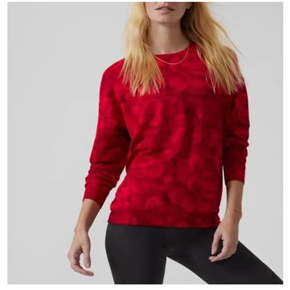 ATHLETA‎ Red Chakra Balance Floral Sweatshirt - Picture 1 of 13